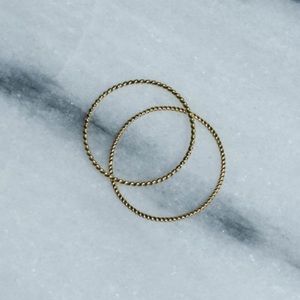 Thin Twist Rope Gold Rings 14k yellow gold